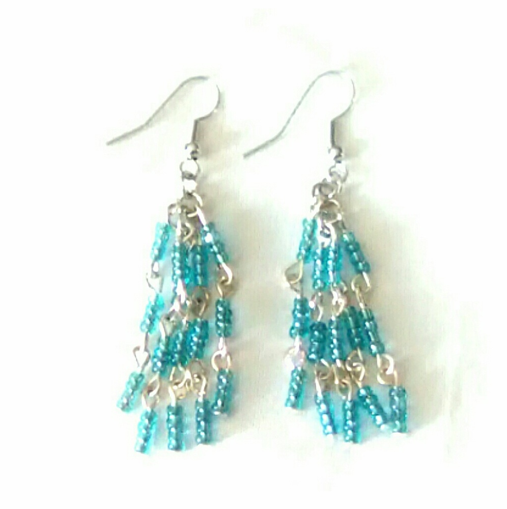 Baby Blue Chandelier Earrings